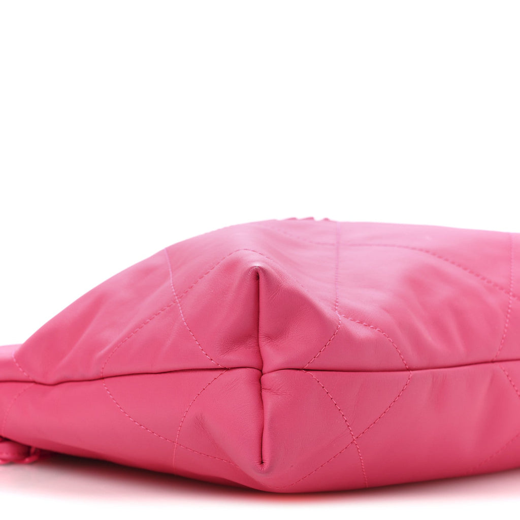 Chanel Matte Calfskin Quilted Monochrome Small Chanel 22 Fuchsia