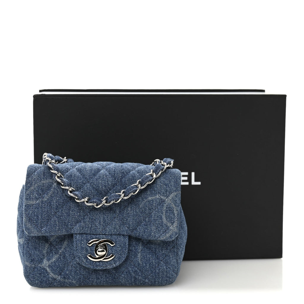 Chanel Denim CC Quilted Mini Square Flap Blue