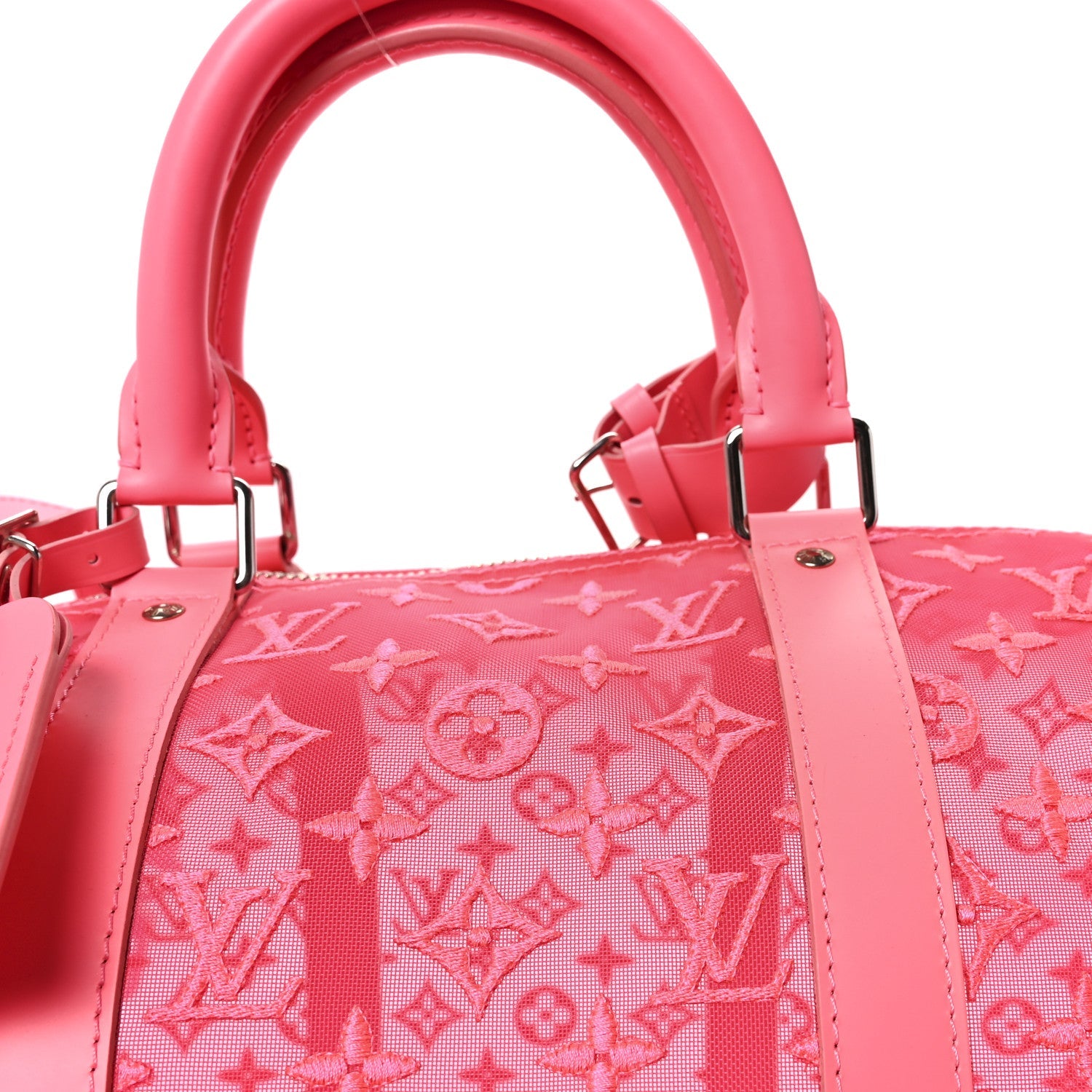 Louis Vuitton Monogram Fluo See Through Keepall Bandouliere 50 Rose