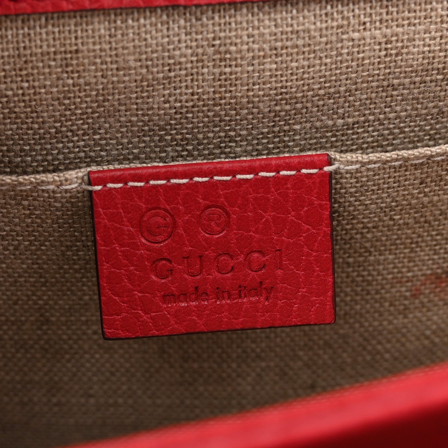 Gucci Dollar Calfskin Small Interlocking G Shoulder Bag Red