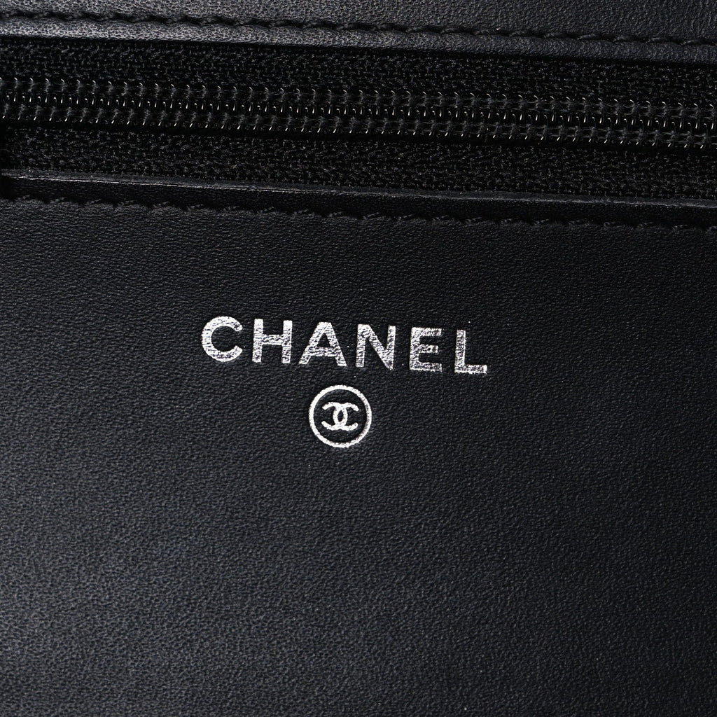 Chanel Glazed Aged Calfskin Reissue Wallet On Chain WOC So Black