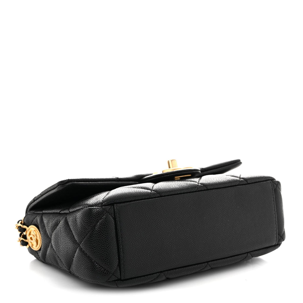 Chanel Caviar Quilted Small Twist Your Buttons Flap Black