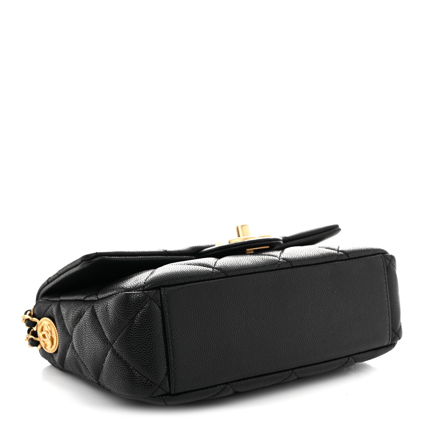Chanel Caviar Quilted Small Twist Your Buttons Flap Black