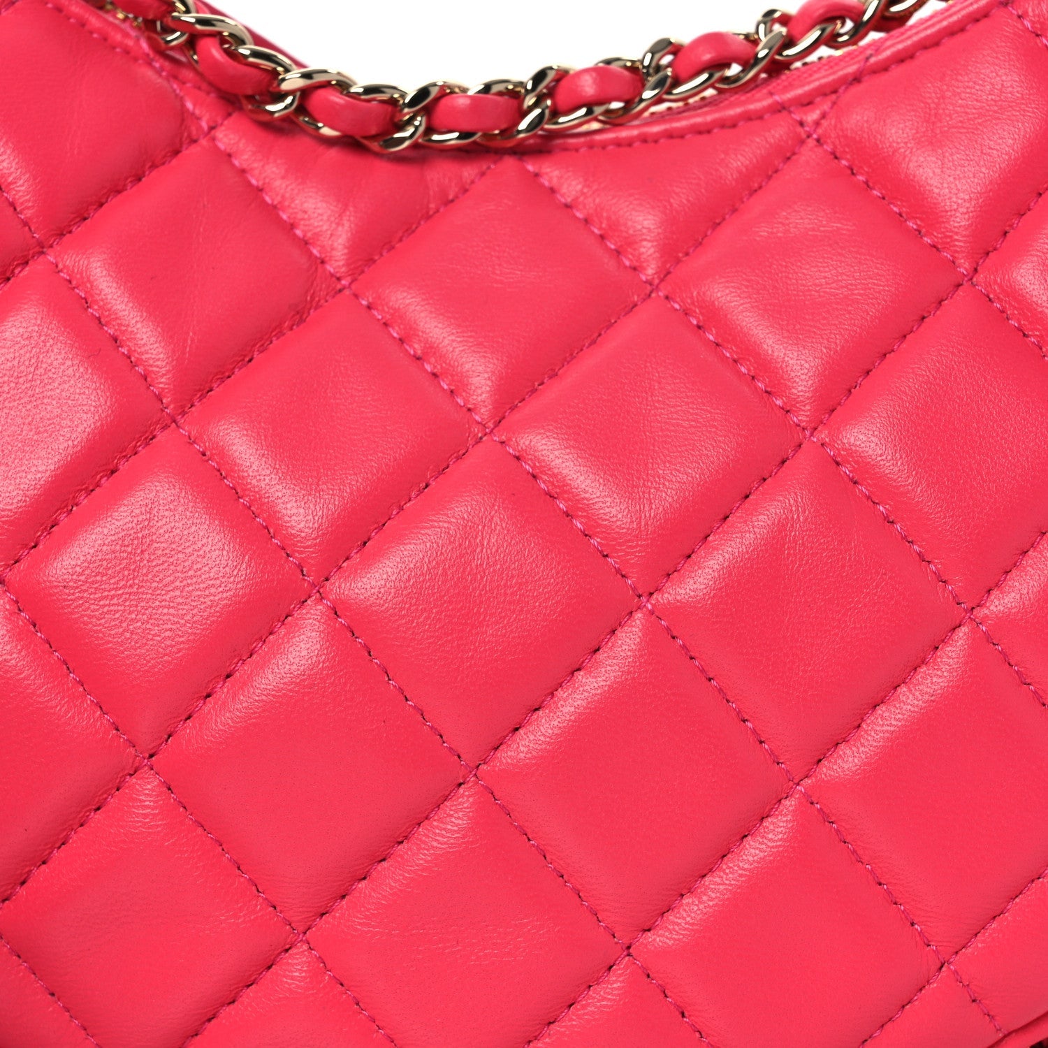 Chanel Lambskin Quilted Chain Around Hobo Pink