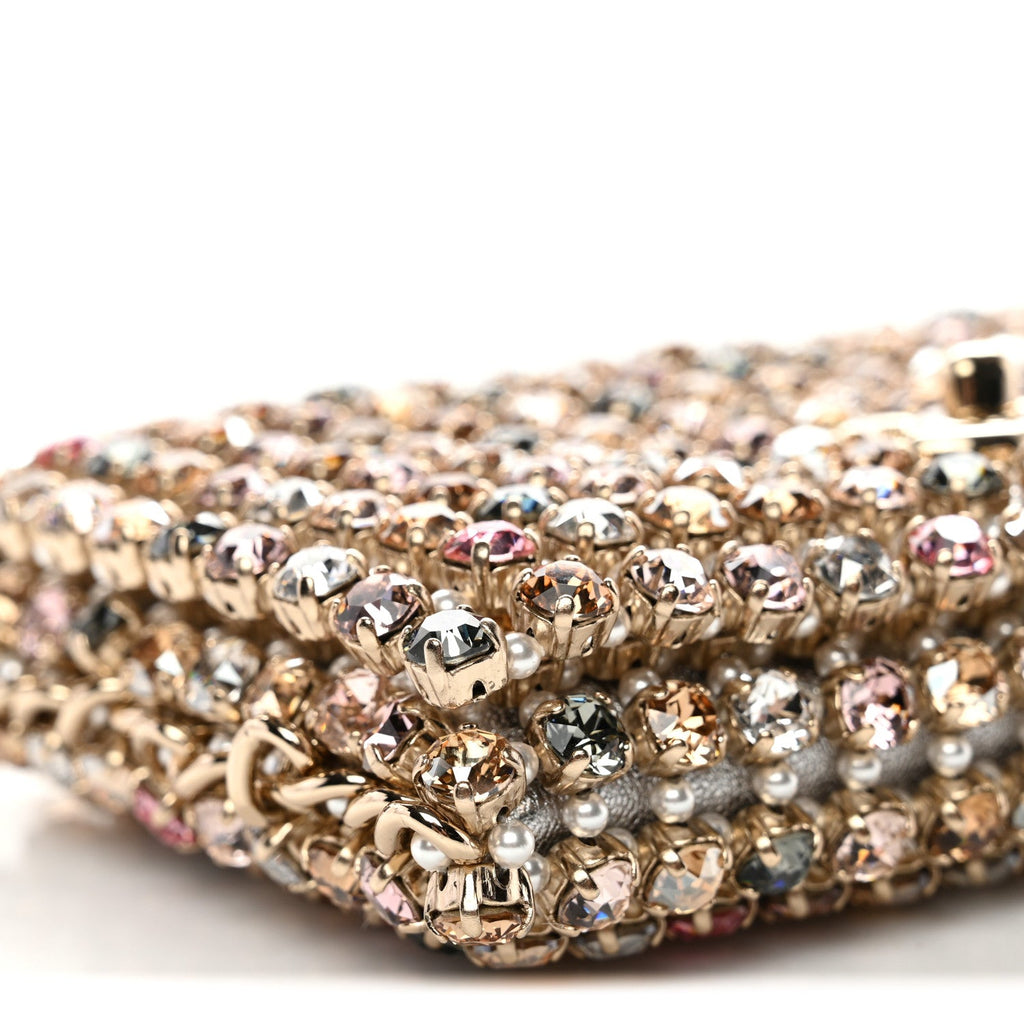Chanel Metal Pearl Minaudiere CC Mini Evening Bag Multicolor