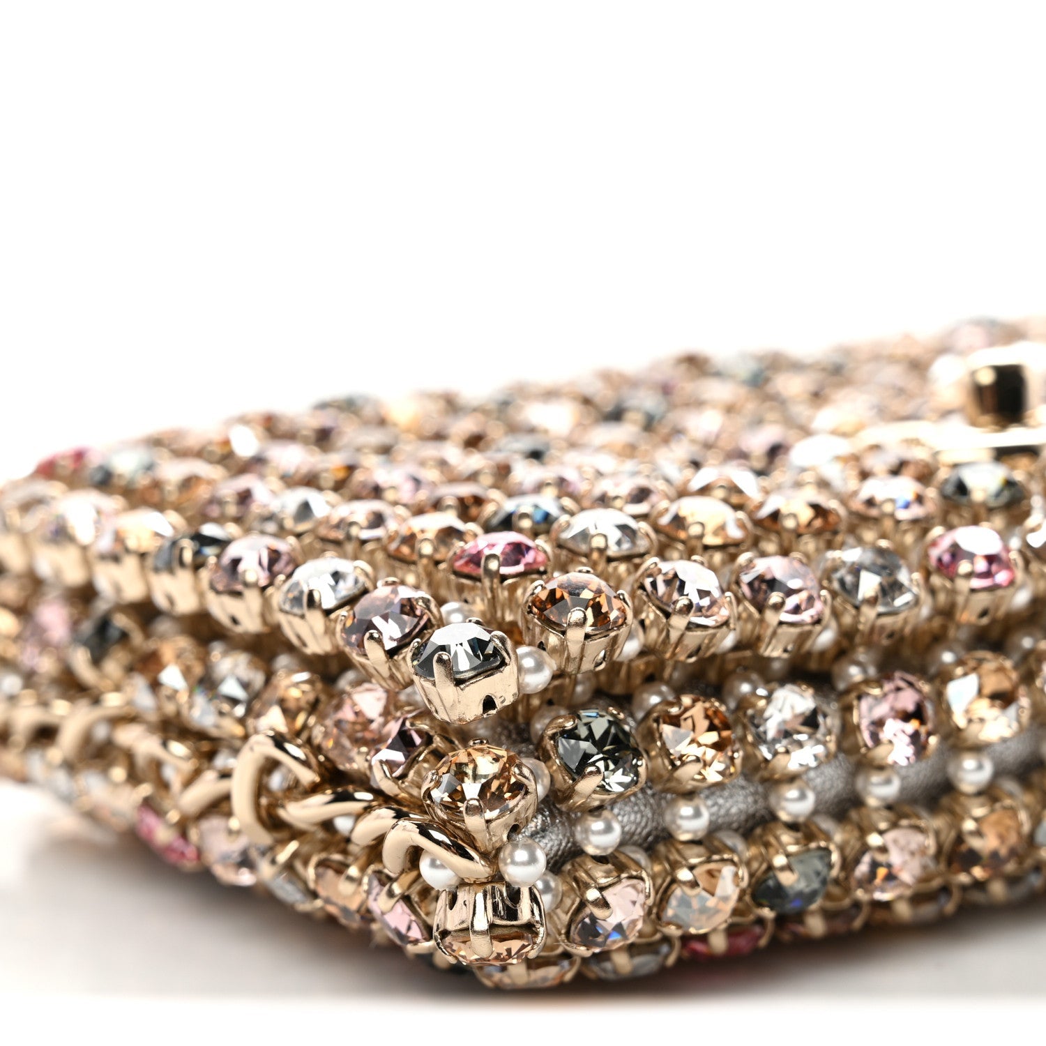 Chanel Metal Pearl Minaudiere CC Mini Evening Bag Multicolor