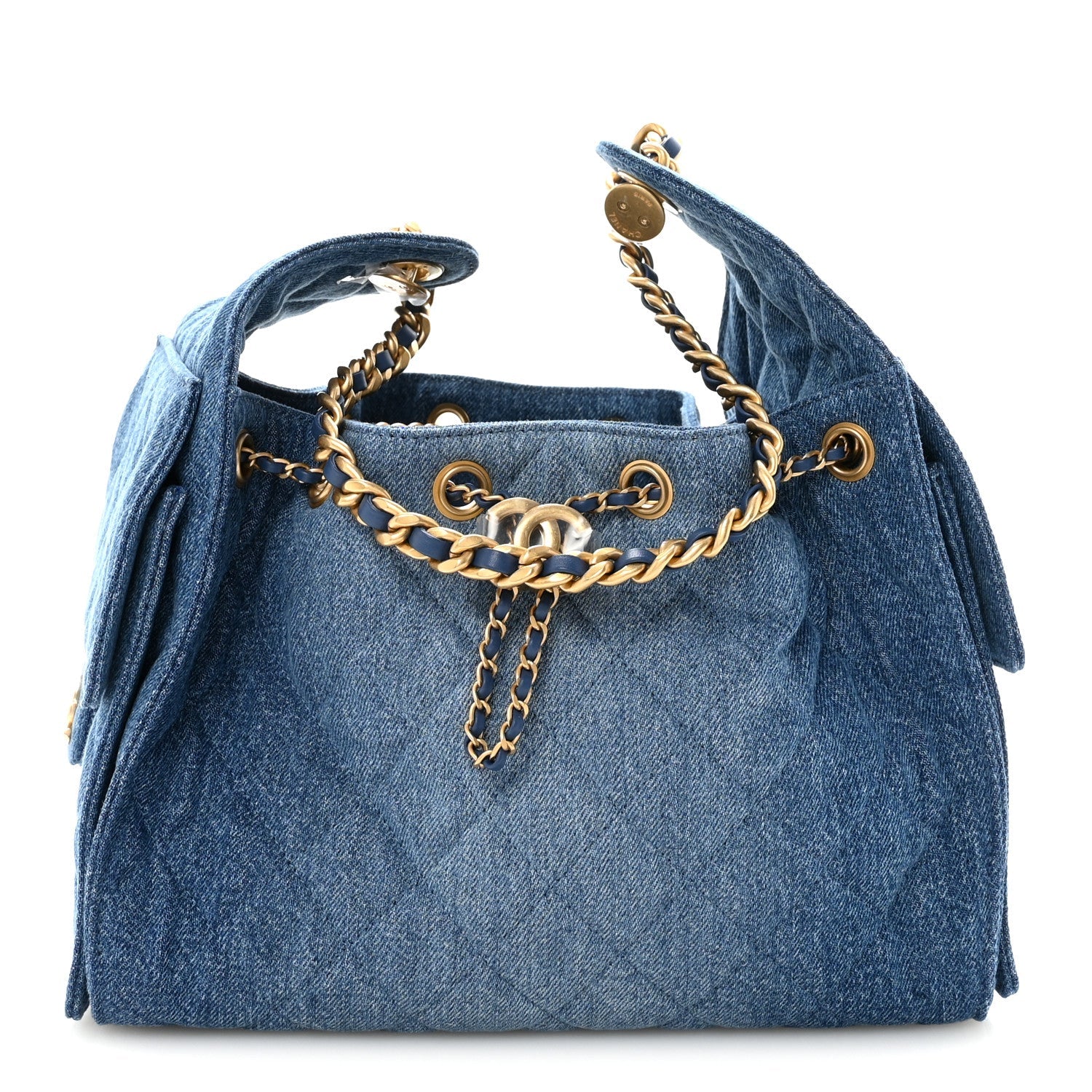 Chanel Washed Denim Quilted Small Chanel 25 Handbag Blue