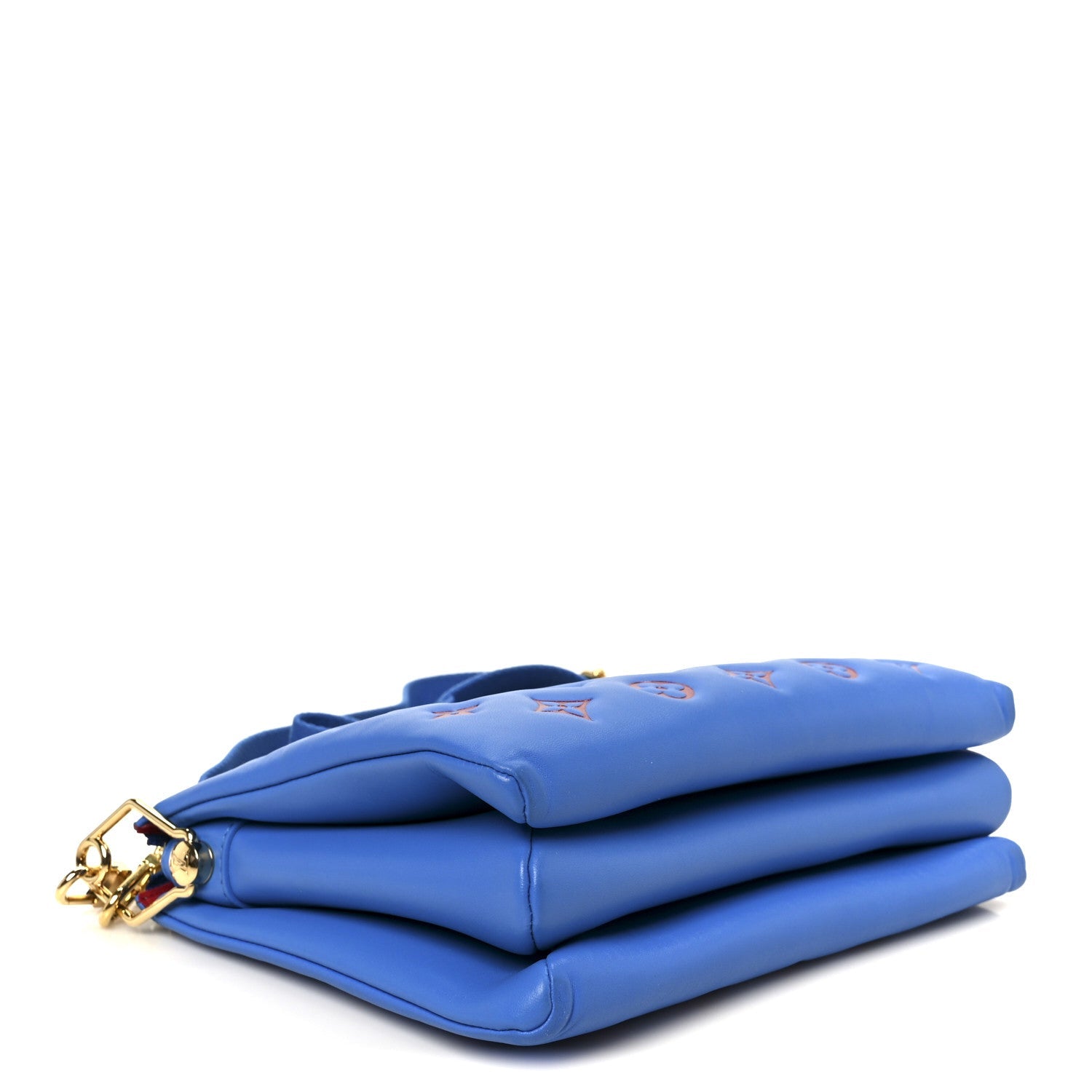 Louis Vuitton Lambskin Embossed Monogram Vuittamins Coussin PM Blue Red