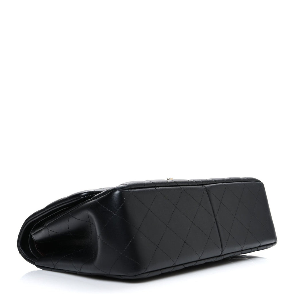 Chanel Lambskin Quilted Jumbo Double Flap Black