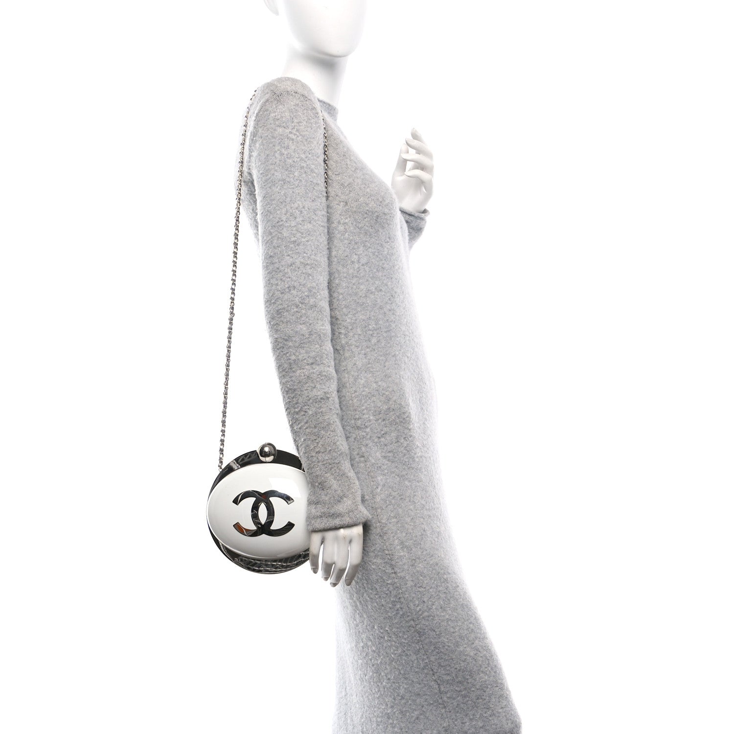 Chanel Resin CC Evening On The Moon Minaudiere White