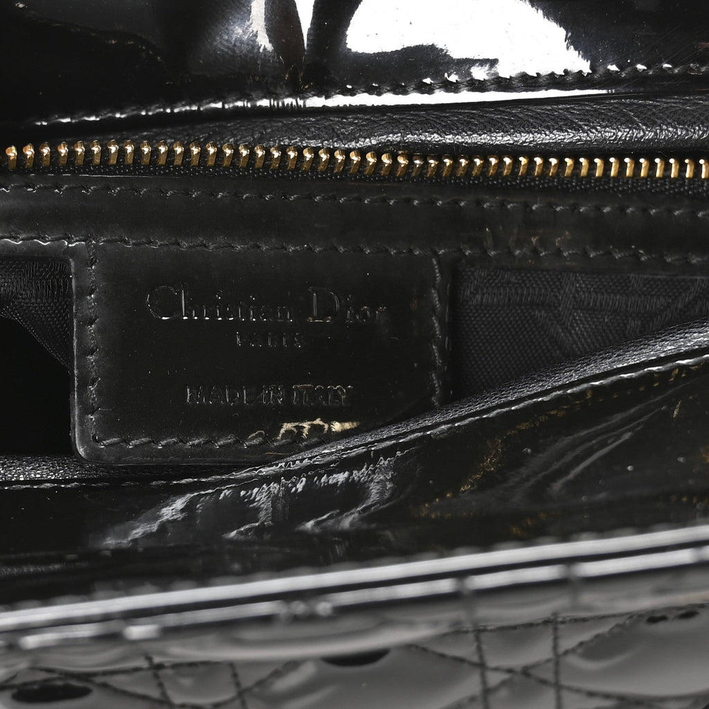 Christian Dior Patent Cannage Large Lady Dior Black