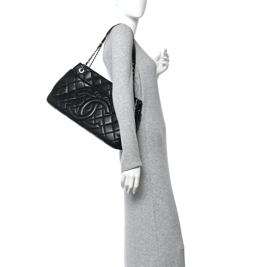 Chanel Caviar Quilted CC Timeless Soft Tote Black