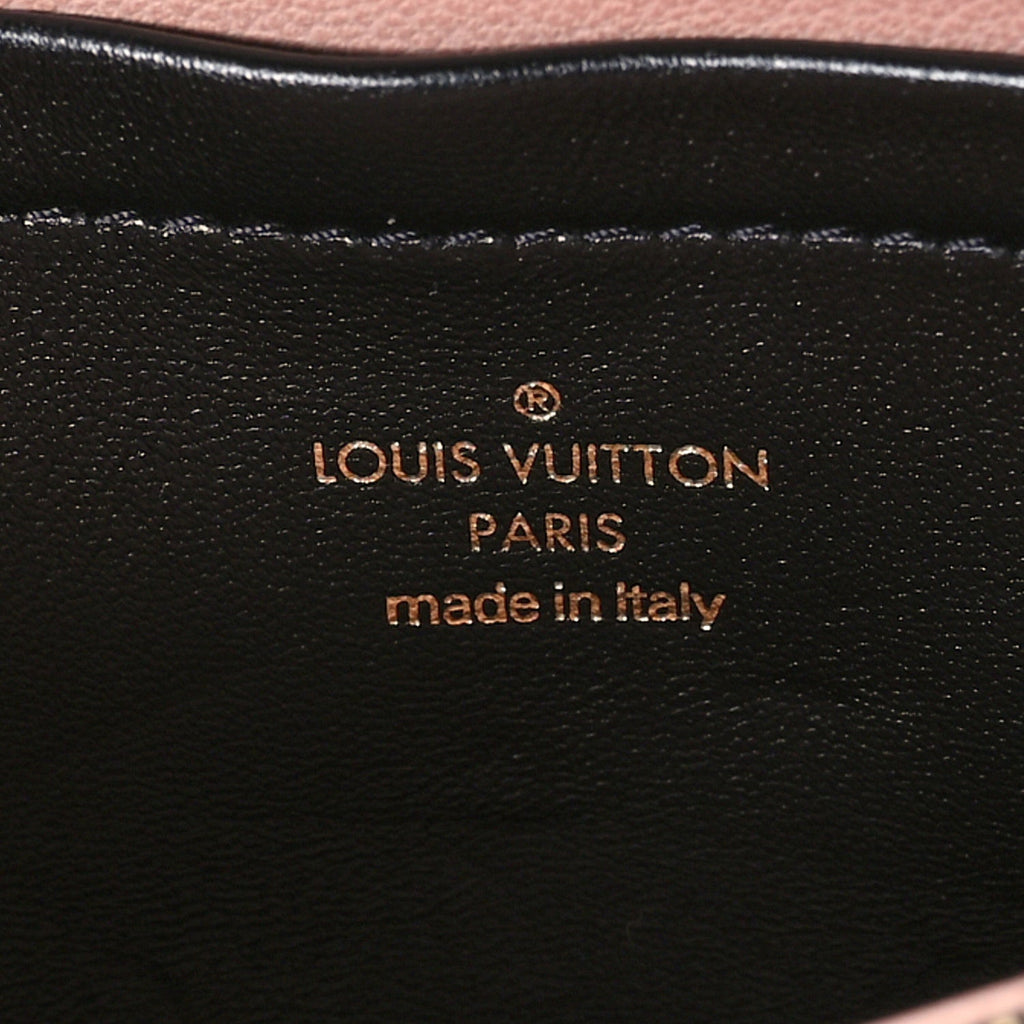 Louis Vuitton Lambskin Embossed Monogram Pochette Coussin Crossbody Black