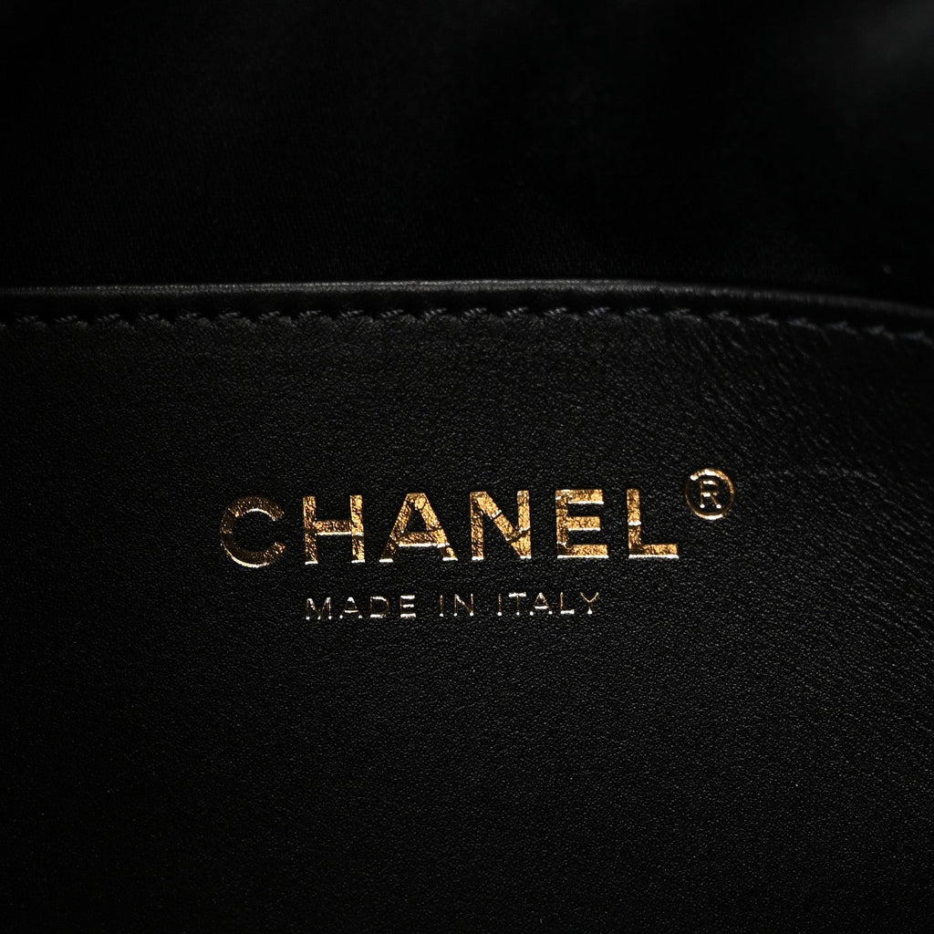 Chanel Washed Denim Quilted Mini Chanel 25 Handbag Black