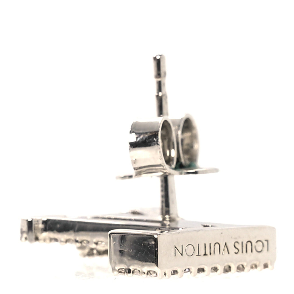 Louis Vuitton Crystal LV Iconic Earrings Silver