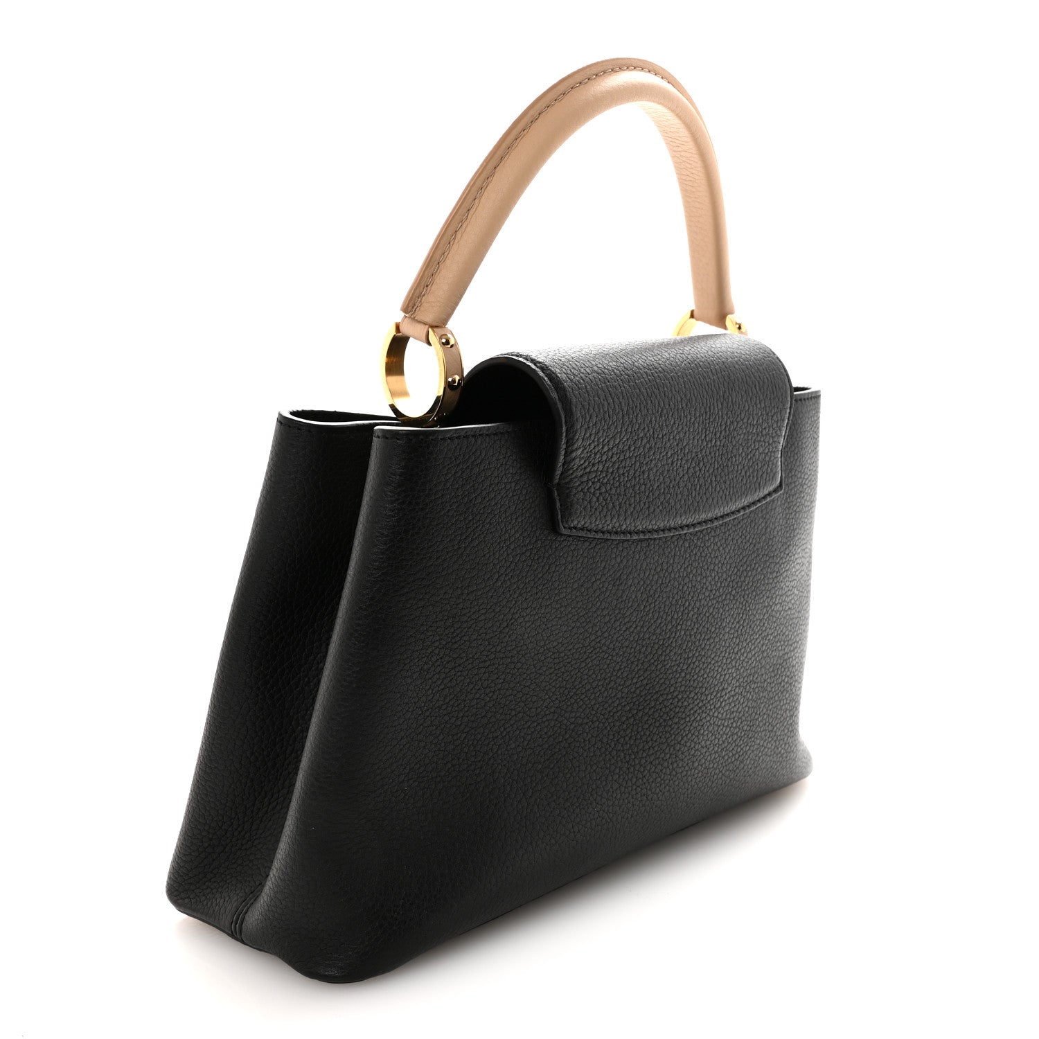 Louis Vuitton Taurillon Capucines MM Black Beige Red