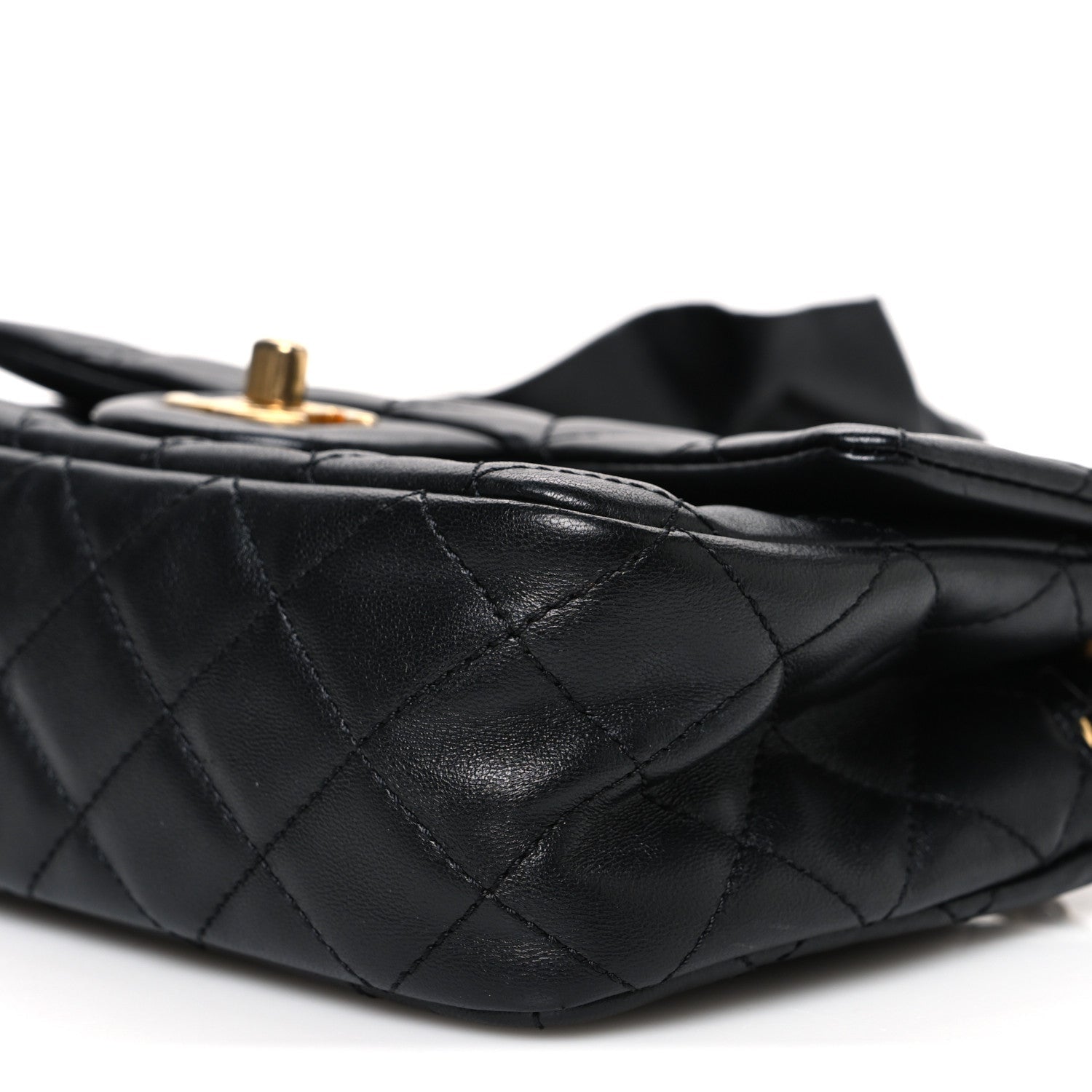 Chanel Lambskin Quilted Mini Romance Rectangular Flap Black