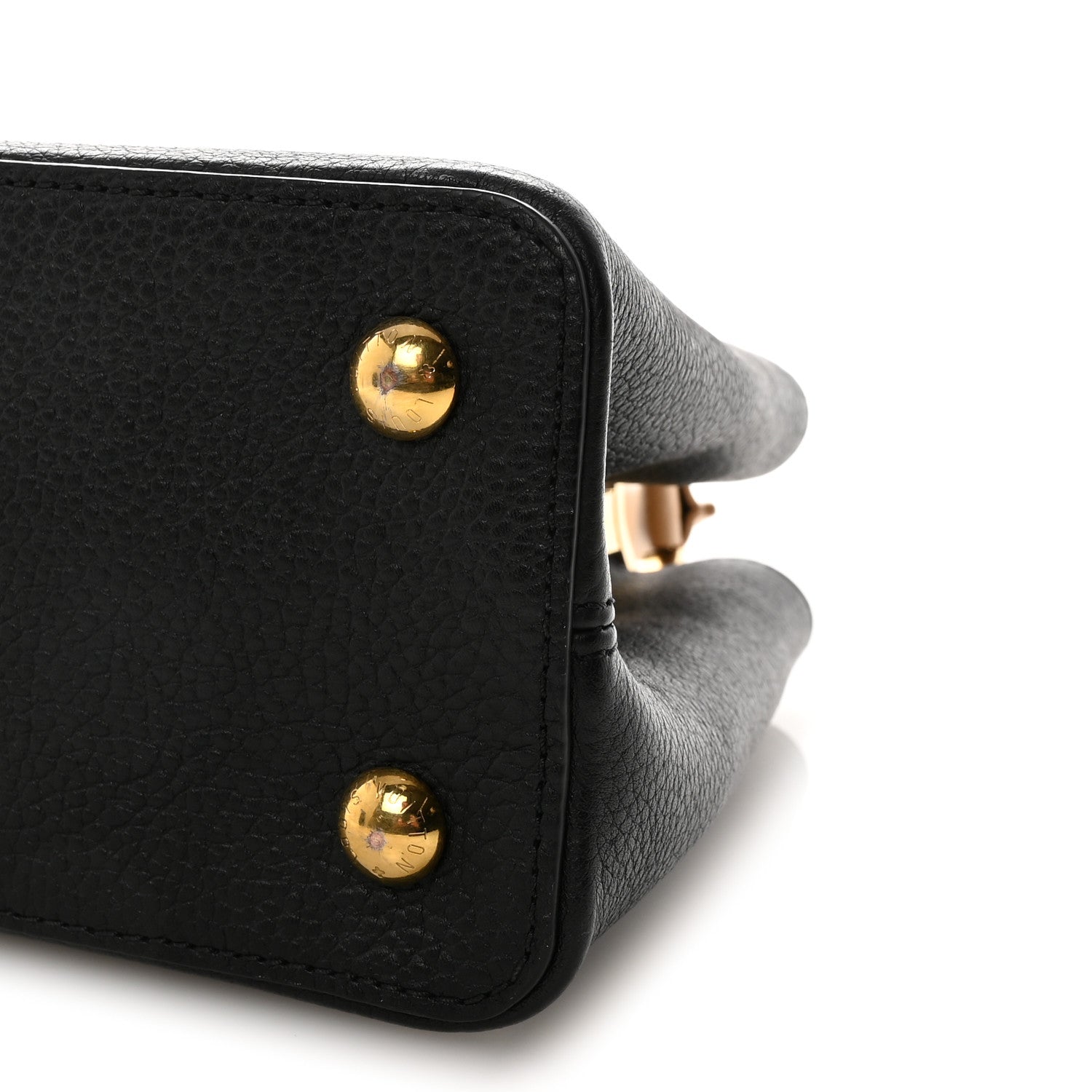 Louis Vuitton Taurillon Capucines MM Black Beige Red