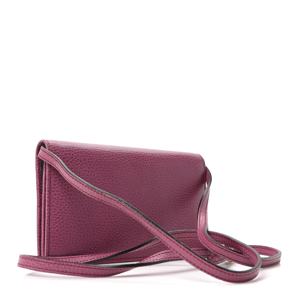 Gucci Dollar Calfskin Mini Swing Wallet Bag Purple