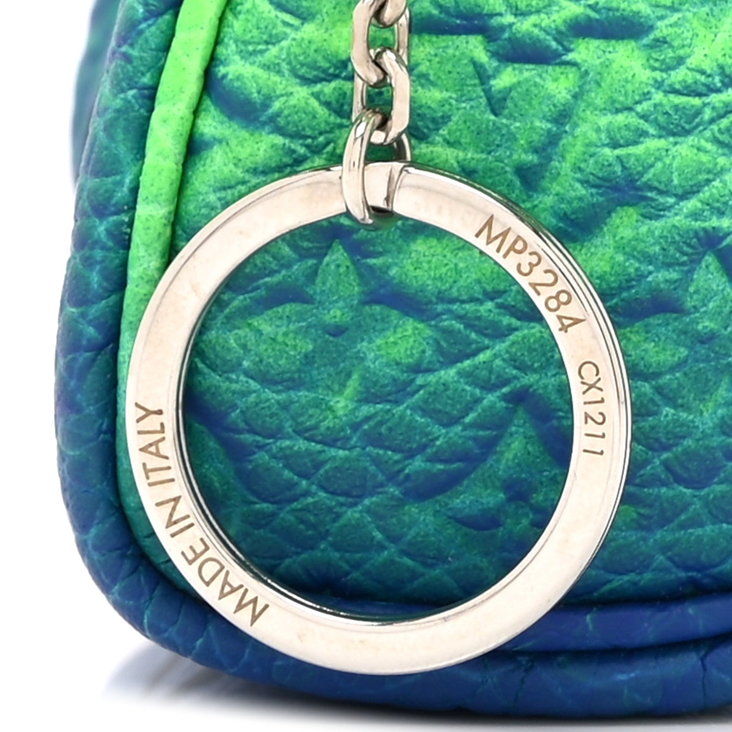 Louis Vuitton Taurillon Illusion Mini Keepall Earphones Pouch Bleu Vert