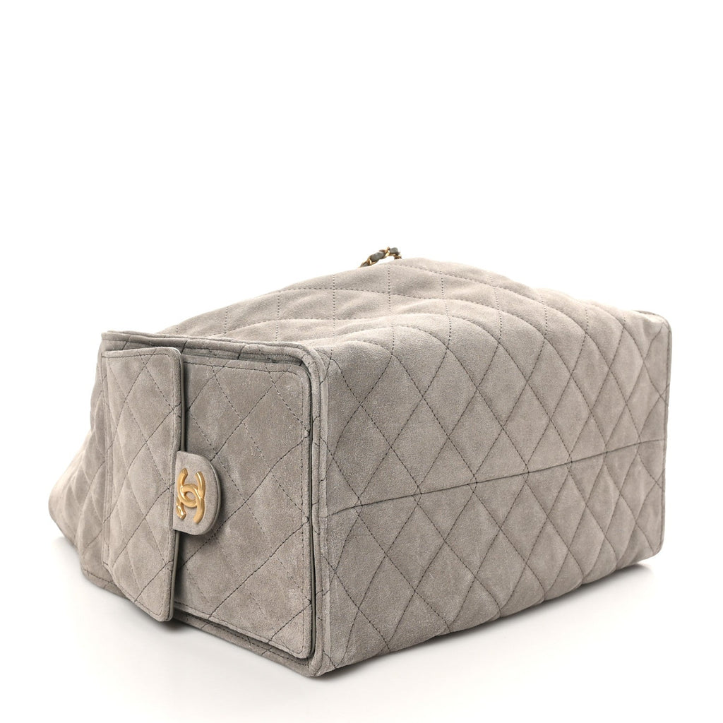 Chanel Suede Quilted Medium Chanel 25 Handbag Dark Grey