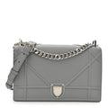 Christian Dior Grained Calfskin Medium Diorama Flap Bag Gris