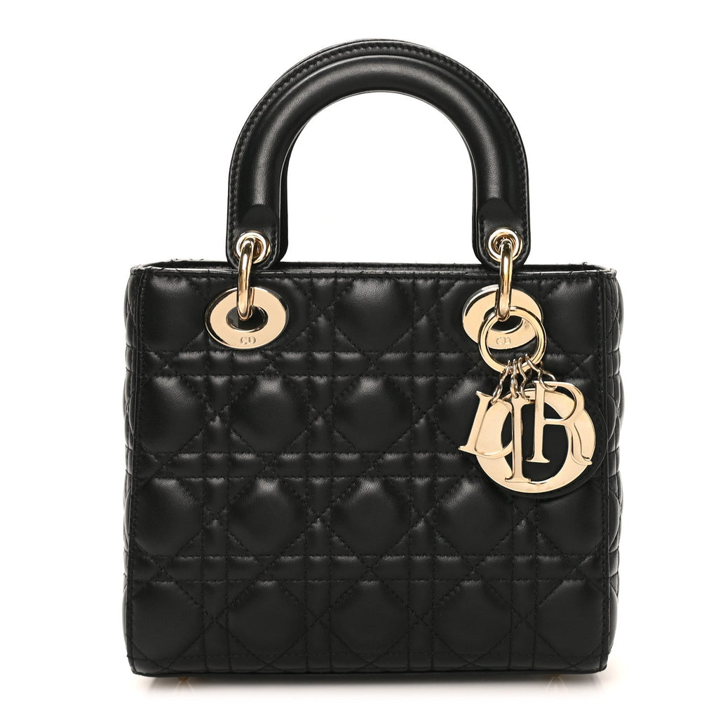Christian Dior Lambskin Cannage Small My ABCDior Lady Dior Black