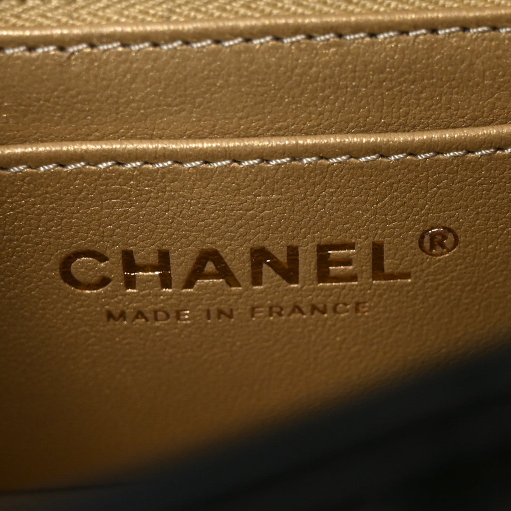 Chanel Lambskin Quilted Mini Rectangular Pearl Crush Flap Black