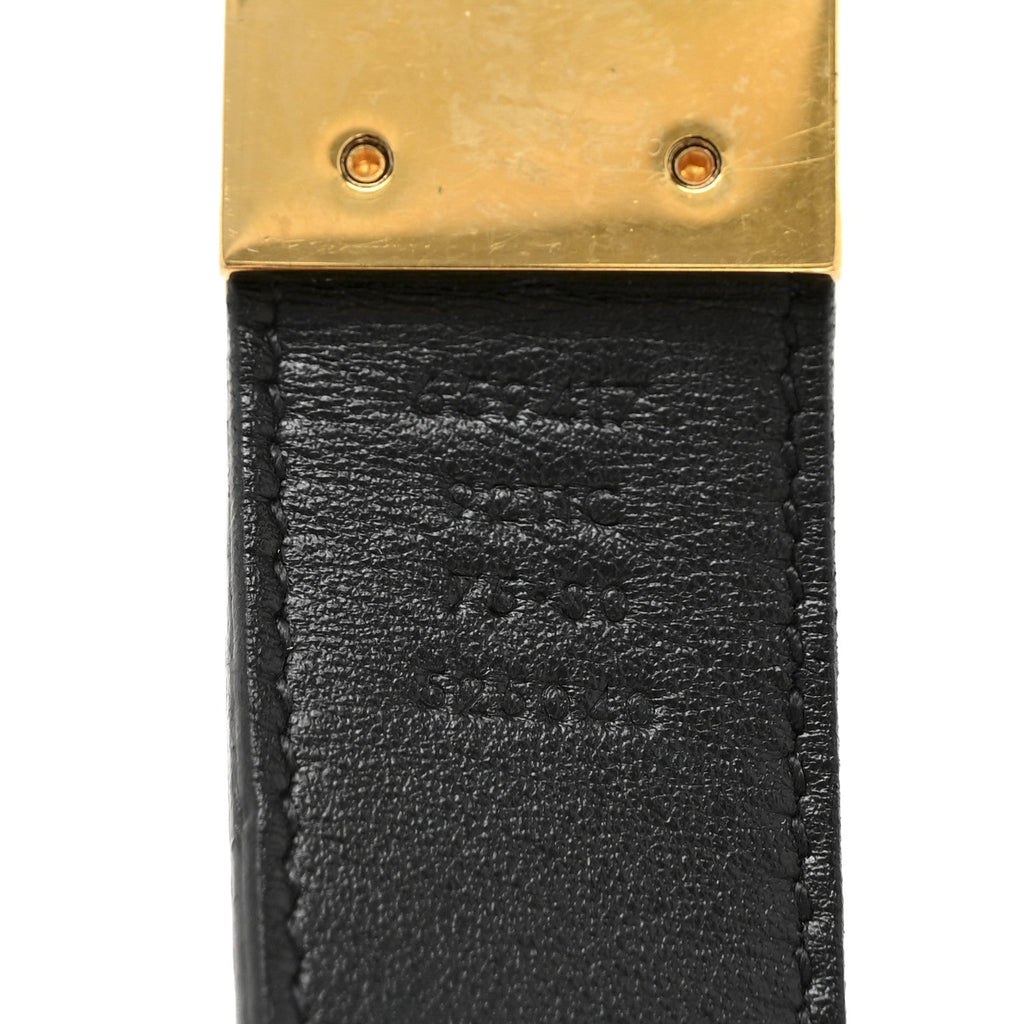 Gucci GG Supreme Monogram Plutone Calfskin Double G Reversible 75 30 Belt Beige Ebony New Acero