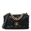 Chanel Goatskin Quilted Large Chanel 19 Flap Black