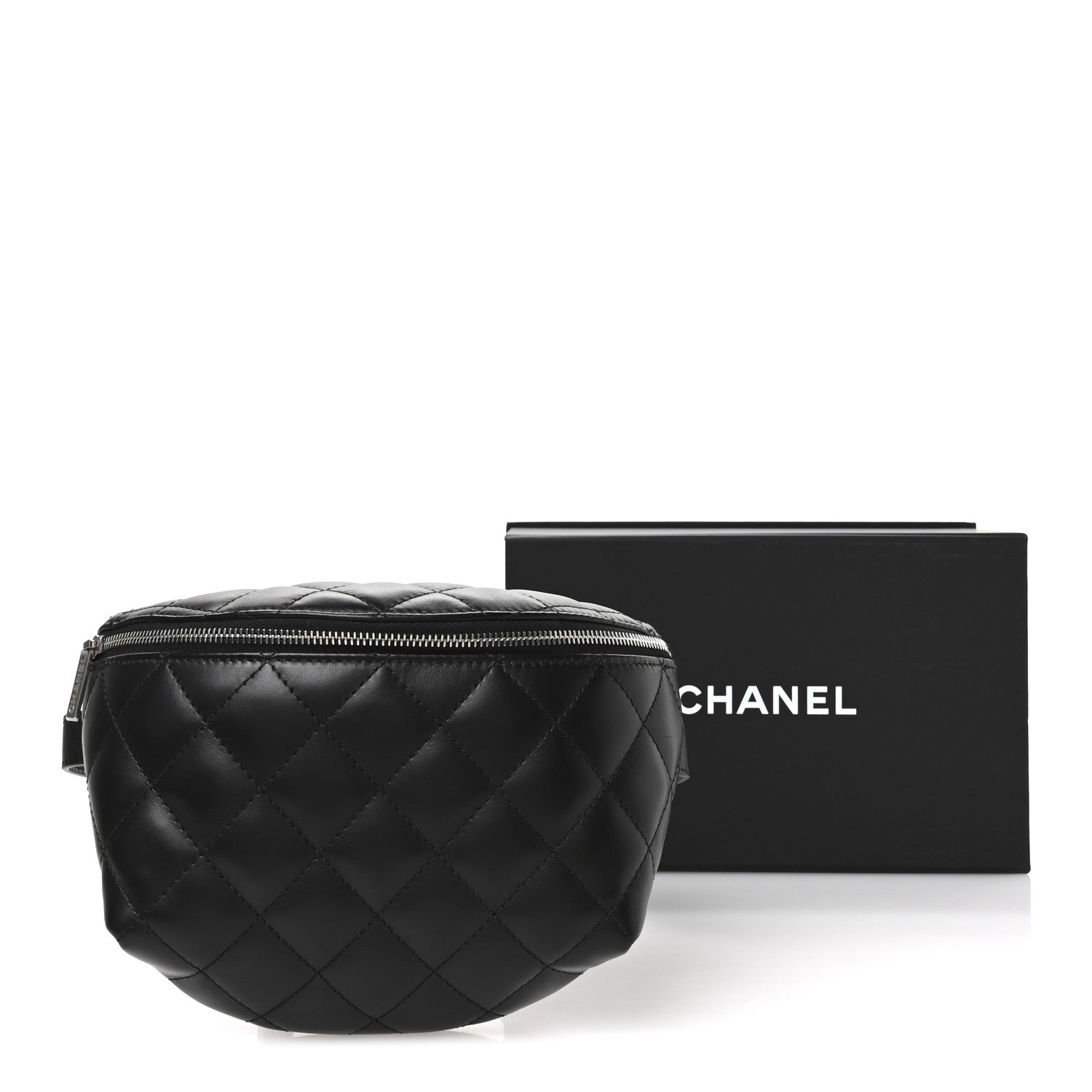 Chanel Calfskin Quilted Waist Belt Bag Black