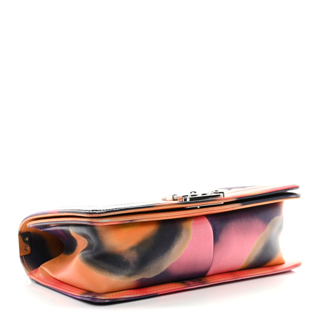 Chanel Printed Lambskin Quilted Medium Flower Power Boy Flap