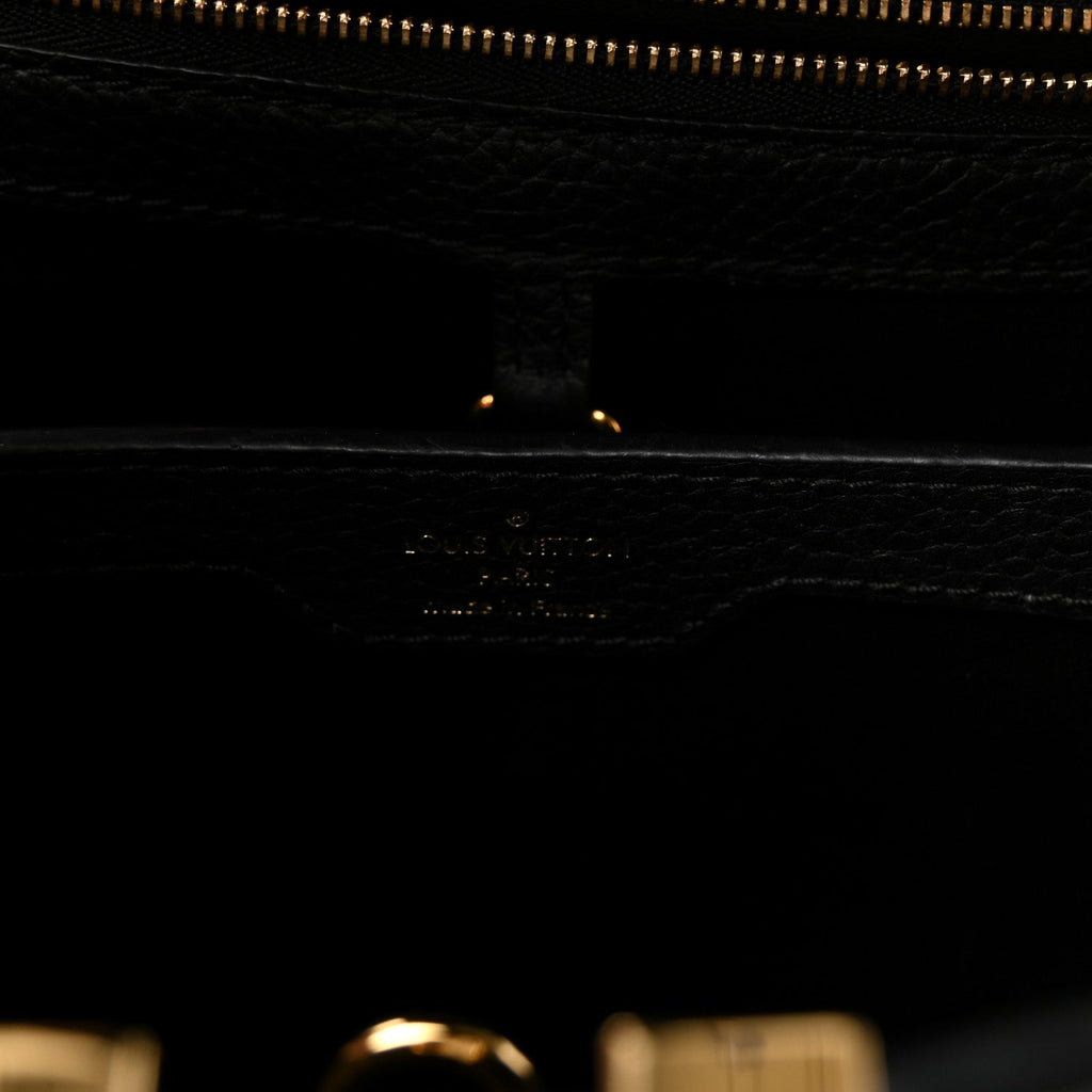Louis Vuitton Taurillon Snakeskin Iris Blossom Capucines PM Black