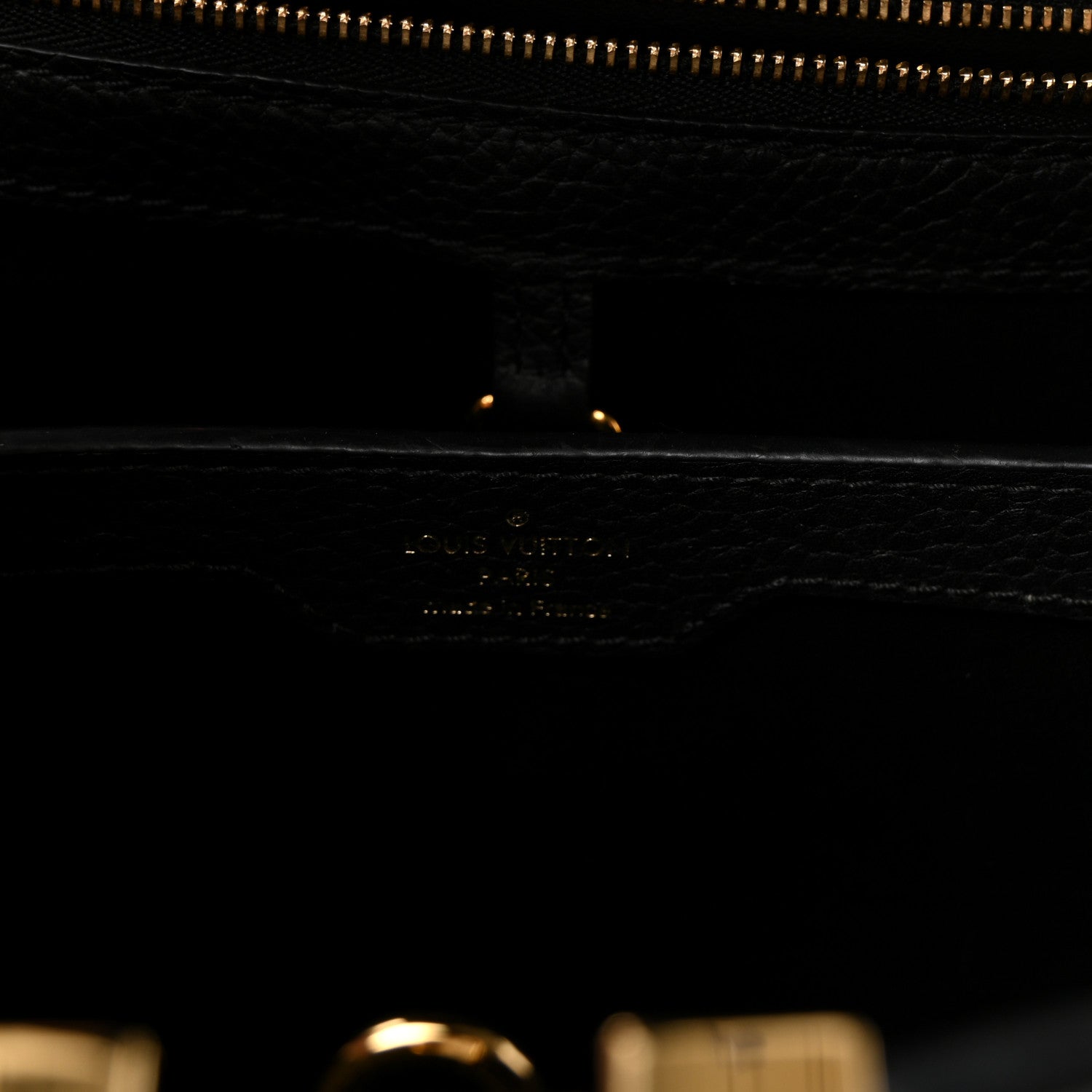 Louis Vuitton Taurillon Snakeskin Iris Blossom Capucines PM Black