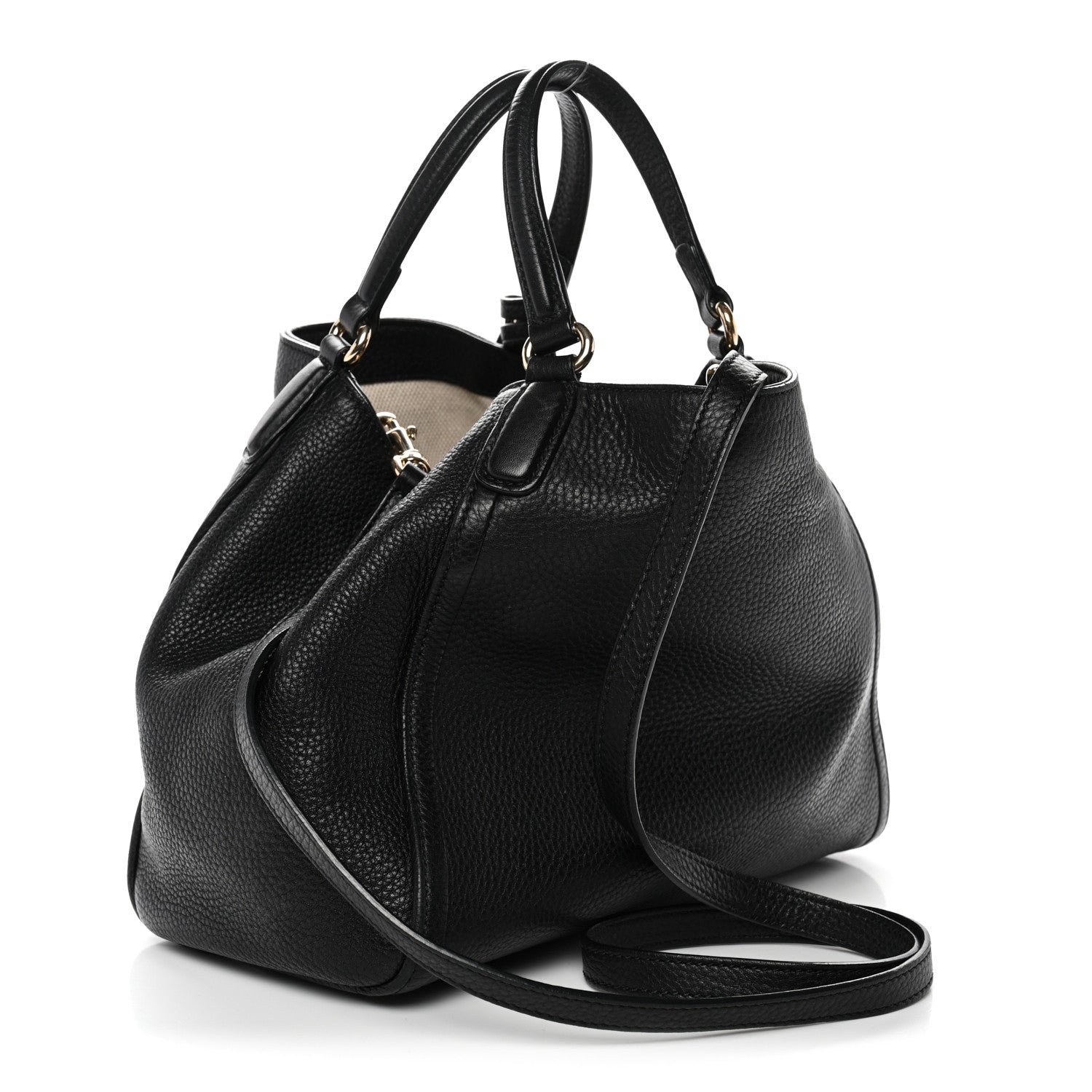 Gucci Pebbled Calfskin Small Soho Shoulder Bag Black