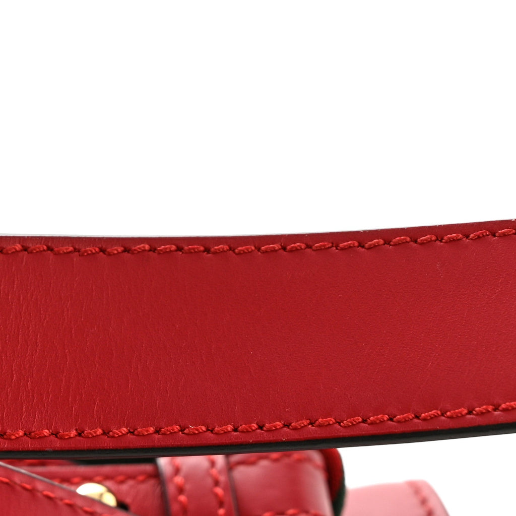 Gucci Calfskin Small Sylvie Shoulder Bag Hibiscus Red