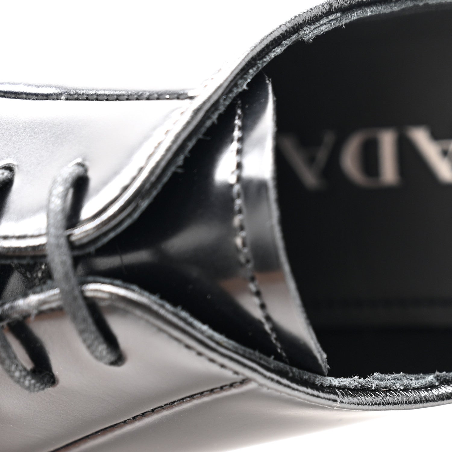 Prada Spazzolato Calzature Donna 50mm Derby Loafers 39 Black
