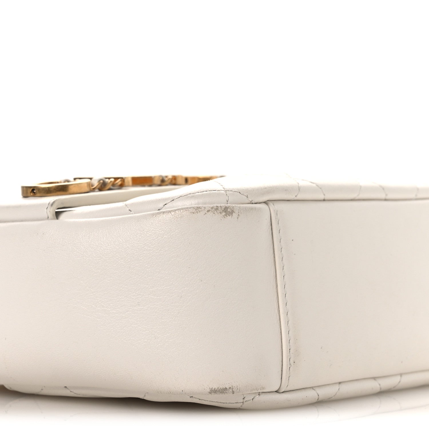 Chanel Calfskin Quilted Enchained Camera Case Bag White