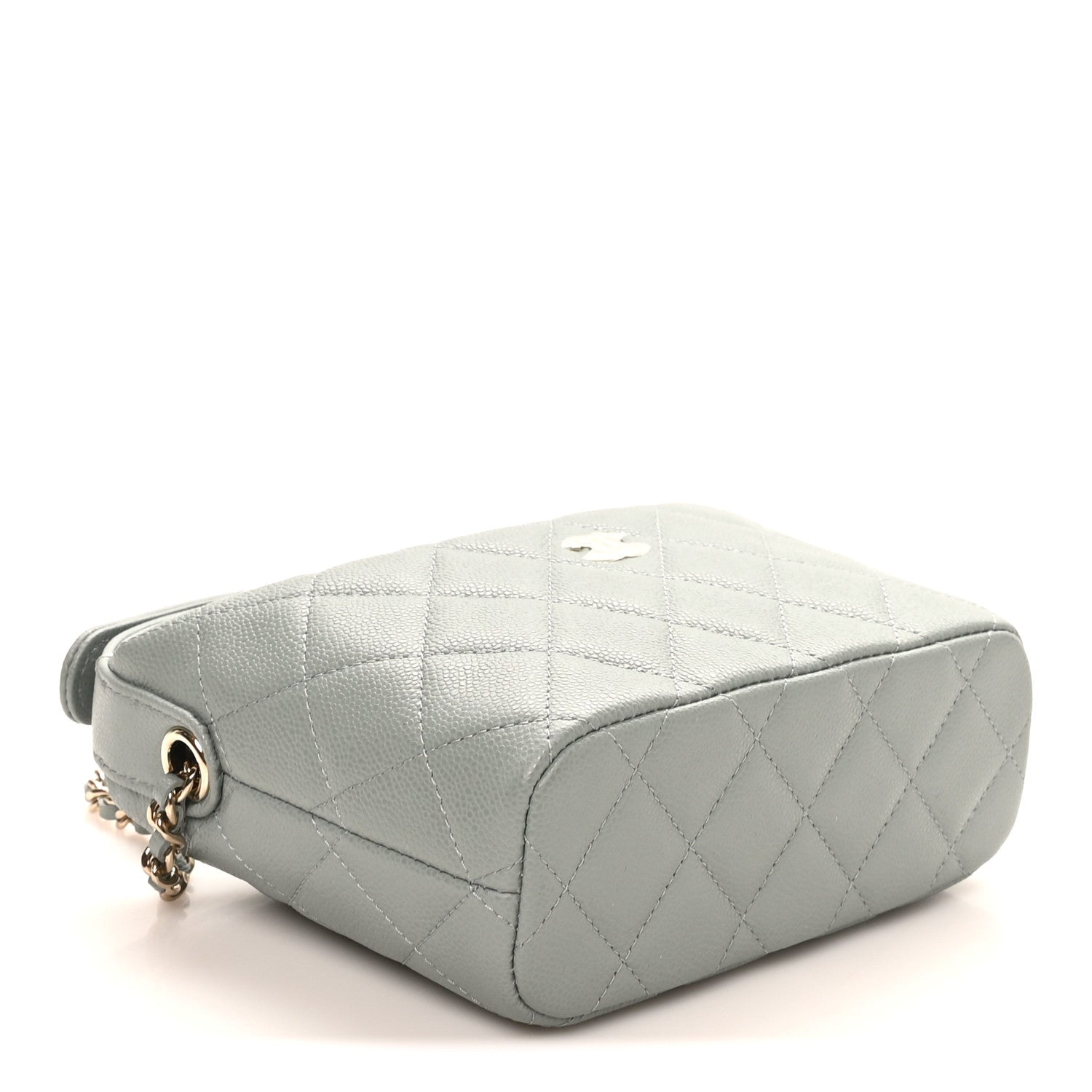 Chanel Caviar Quilted Hobo Clutch With Chain Light Green