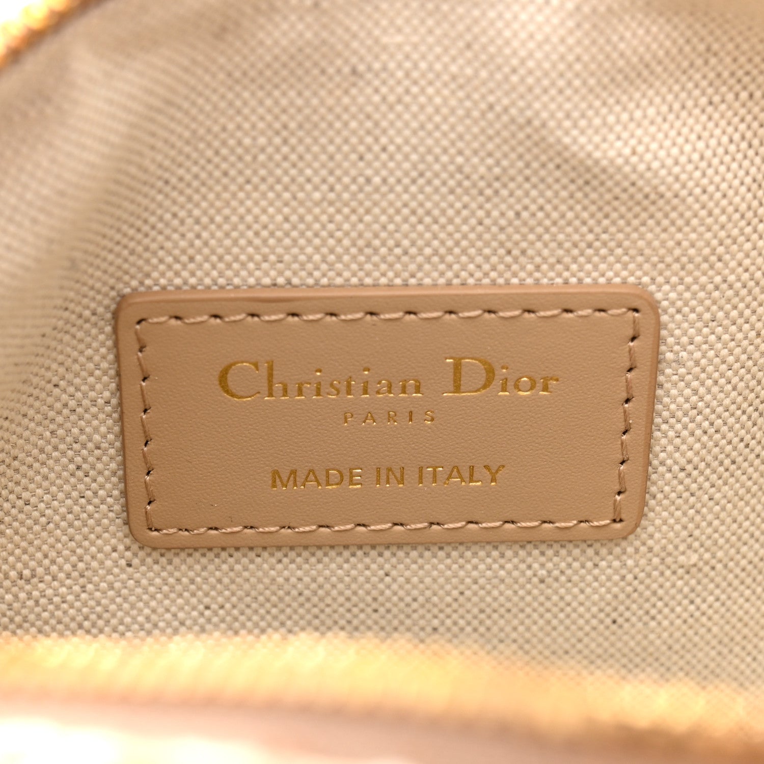 Christian Dior Oblique Chambray Groove 17 Bag Natural