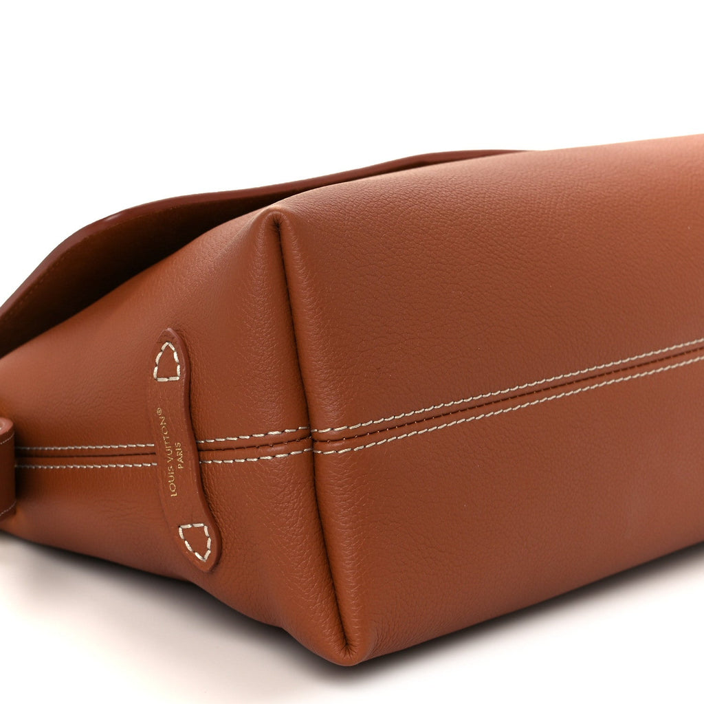 Louis Vuitton Grained Calfskin Low Key Messenger Cognac