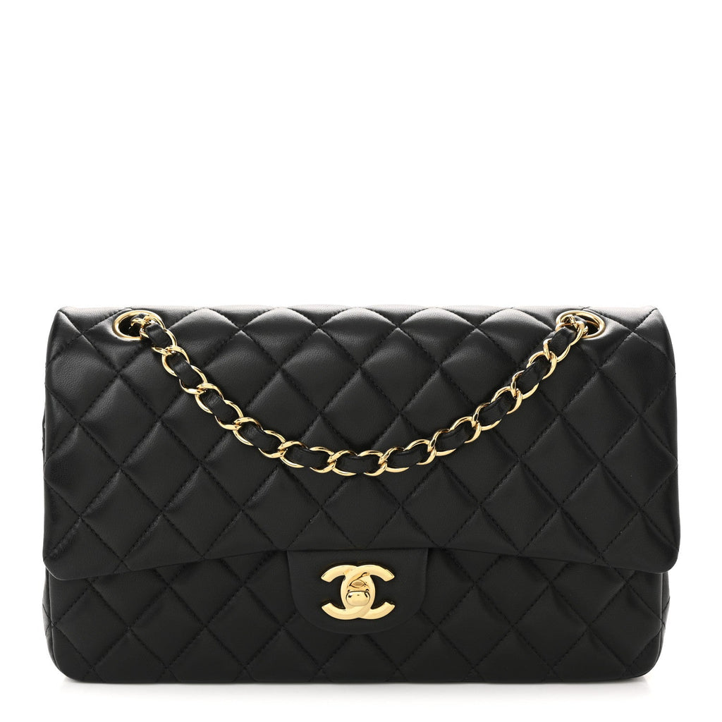 Chanel Lambskin Quilted Medium Double Flap Black