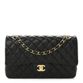 Chanel Lambskin Quilted Medium Double Flap Black