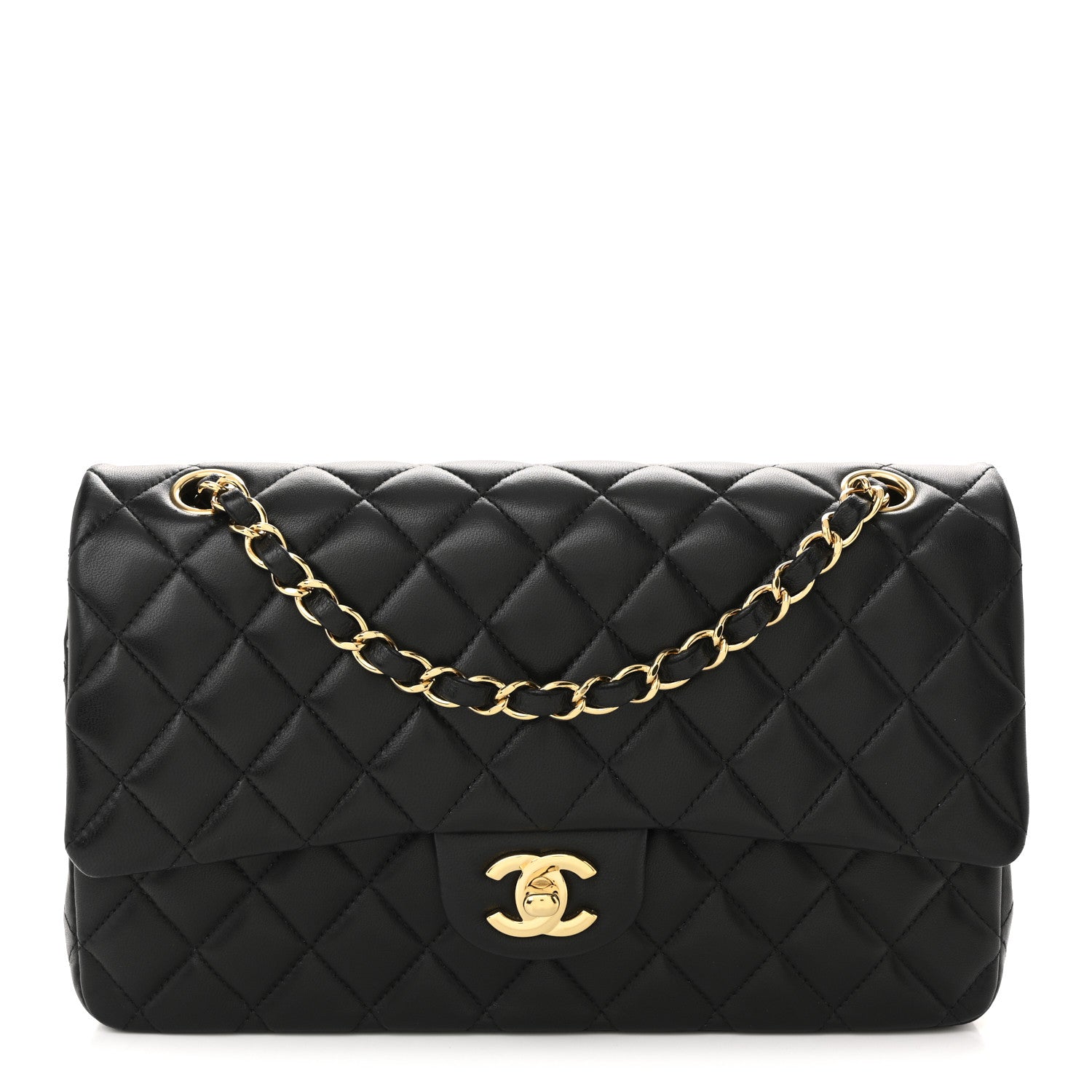 Chanel Lambskin Quilted Medium Double Flap Black