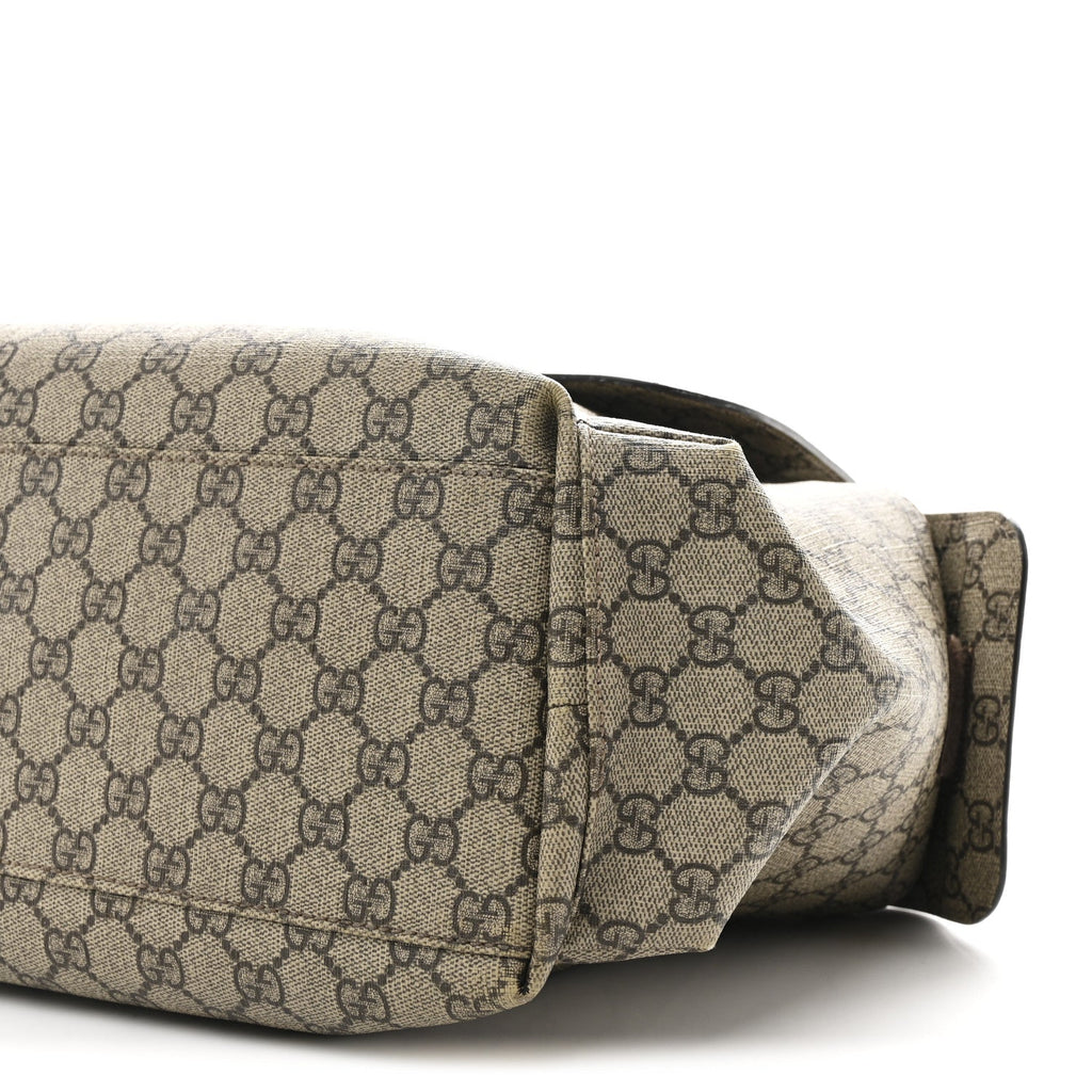 Gucci GG Plus Monogram Messenger Diaper Bag Dark Brown