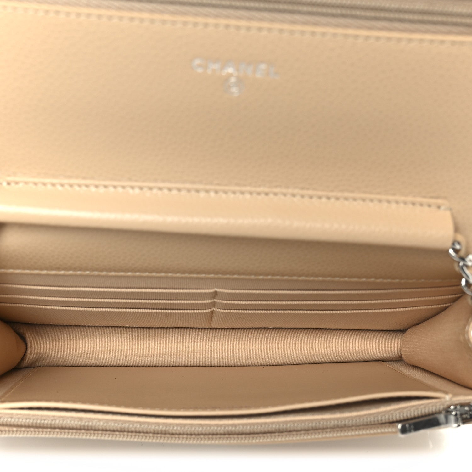 Chanel Caviar Quilted Wallet on Chain WOC Beige