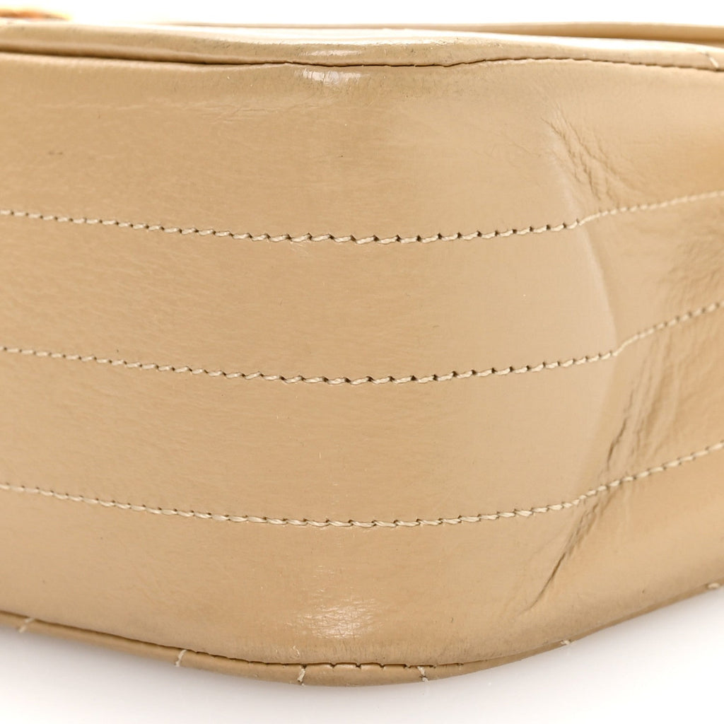 Chanel Lambskin Ribbon Stitched Flap Beige