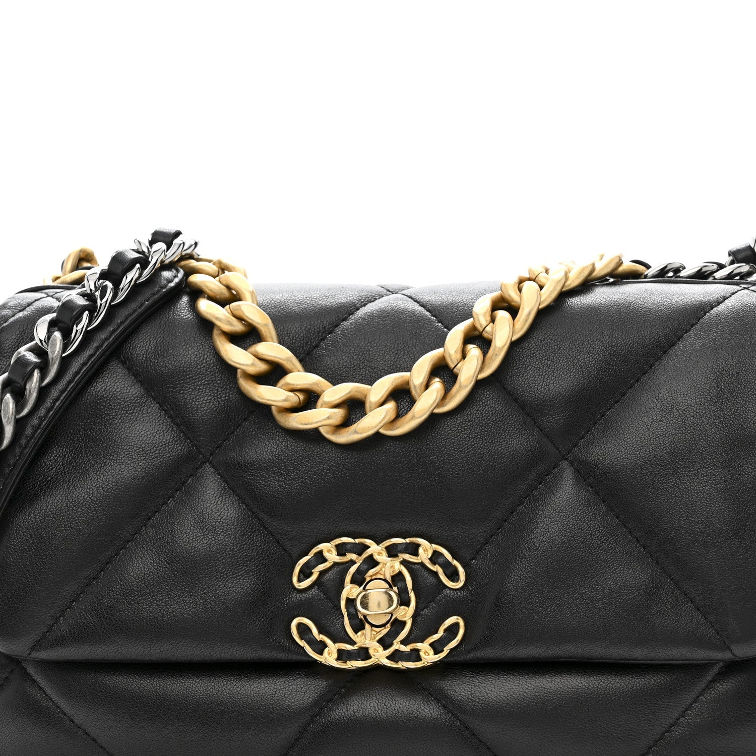 Chanel Lambskin Quilted Medium Chanel 19 Flap Black