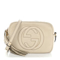 Gucci Pebbled Calfskin Small Soho Disco Bag Off White