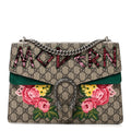 Gucci GG Supreme Monogram Embroidered Medium Dionysus Shoulder Bag Emerald